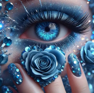 Diamond Painting  Blaue Rose
